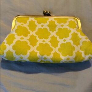 Yellow and White Patterned Clutch
